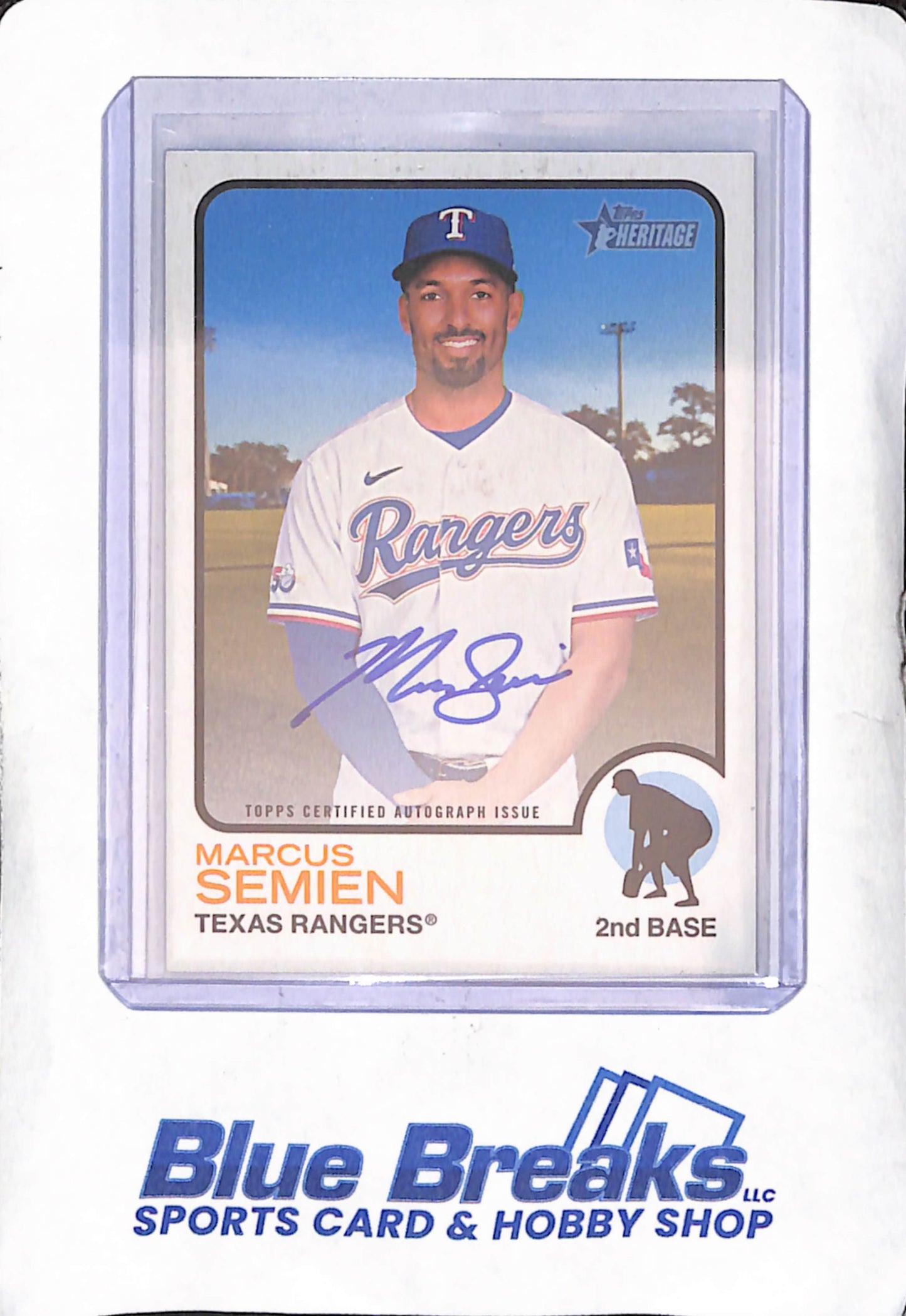 2022 Topps Heritage - Marcus Semien - Autograph - Texas Rangers - Baseball - #ROA-MS