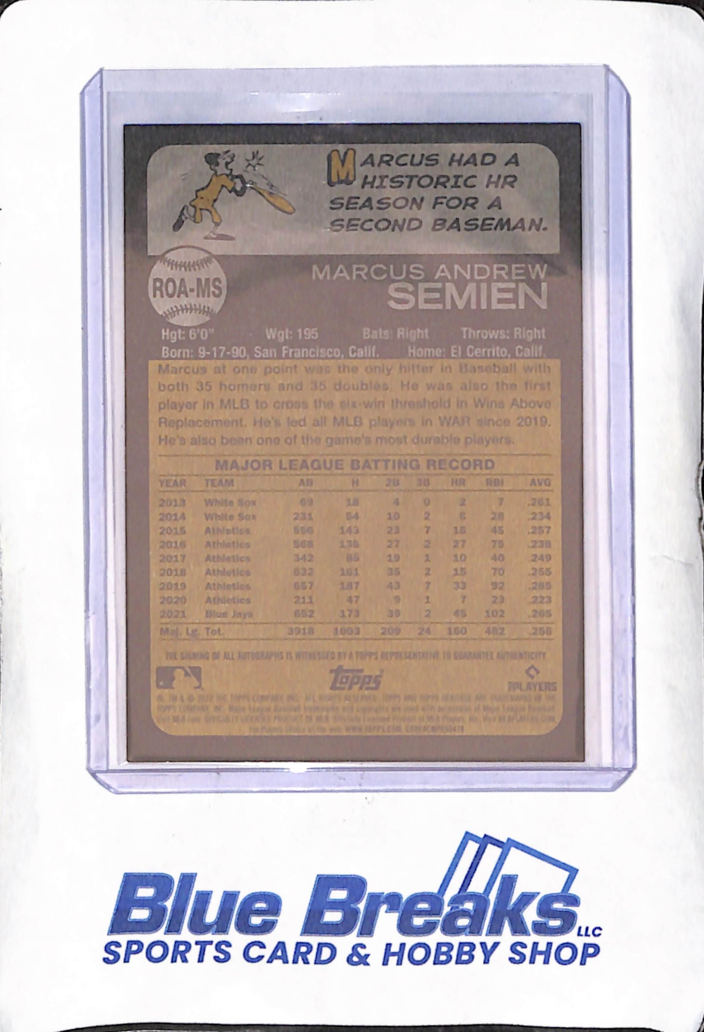 2022 Topps Heritage - Marcus Semien - Autograph - Texas Rangers - Baseball - #ROA-MS