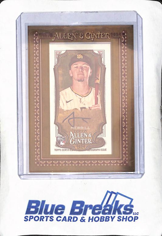 2024 Topps Allen & Ginter - Jackson Merrill - Mini Framed RC Autograph - San Diego Padres - Baseball - #MA-JME