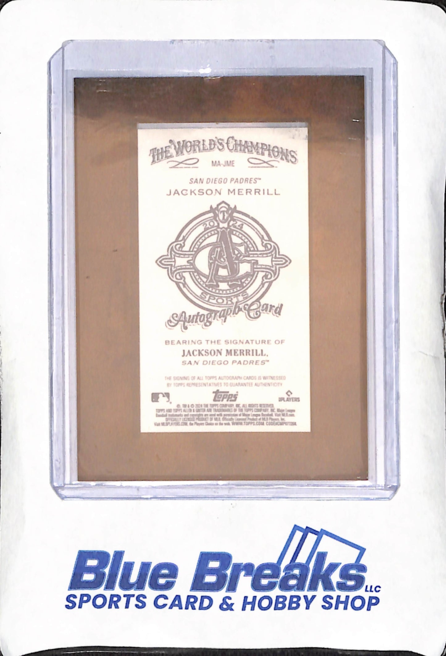 2024 Topps Allen & Ginter - Jackson Merrill - Mini Framed RC Autograph - San Diego Padres - Baseball - #MA-JME