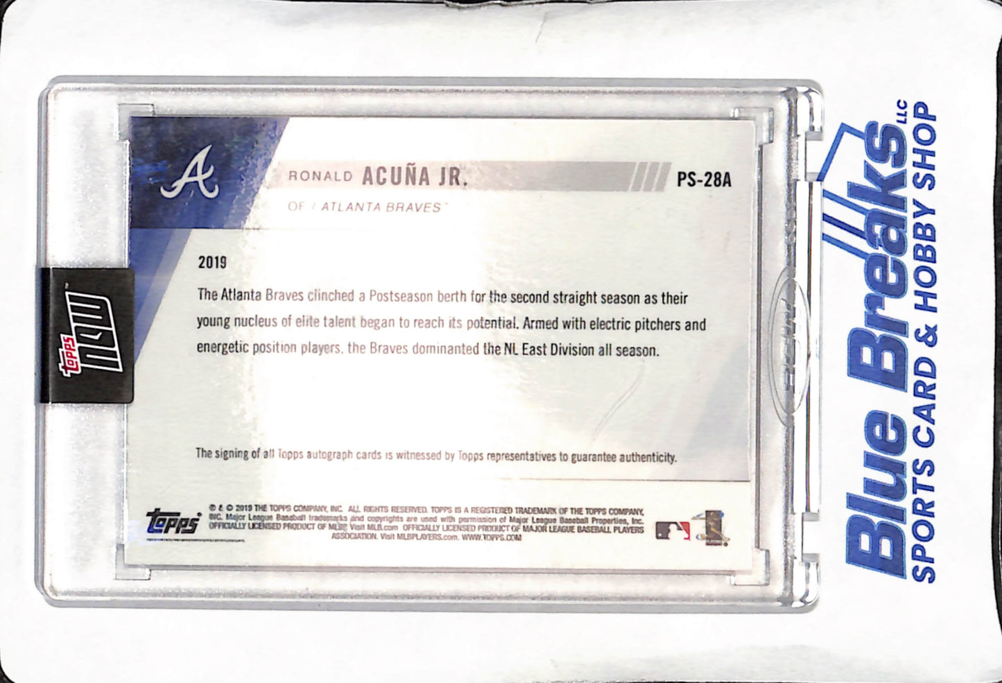 2019 Topps Now - Ronald Acuna Jr - PostSeason Autograph - 63/99 - Atlanta Braves - Baseball - #PS-28A