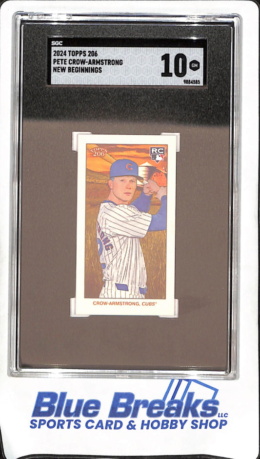 2024 Topps 206 - Pete Crow-Armstrong - New Beginnings RC - Chicago Cubs - Baseball - SGC 10