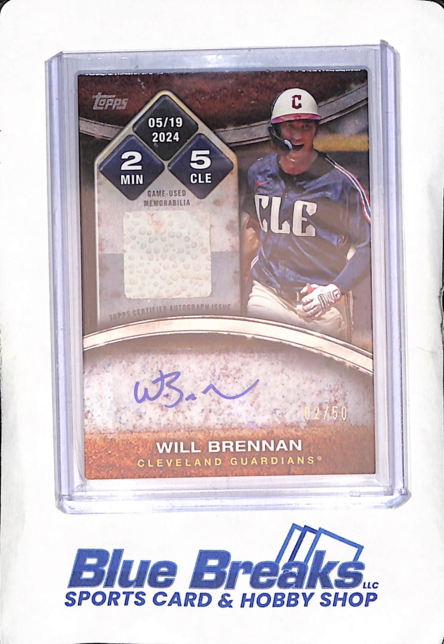 2025  Topps - Will Brennan - Autograph Relic - 2/50 - Cleveland Guardians - Baseball - #RTBA-BREN