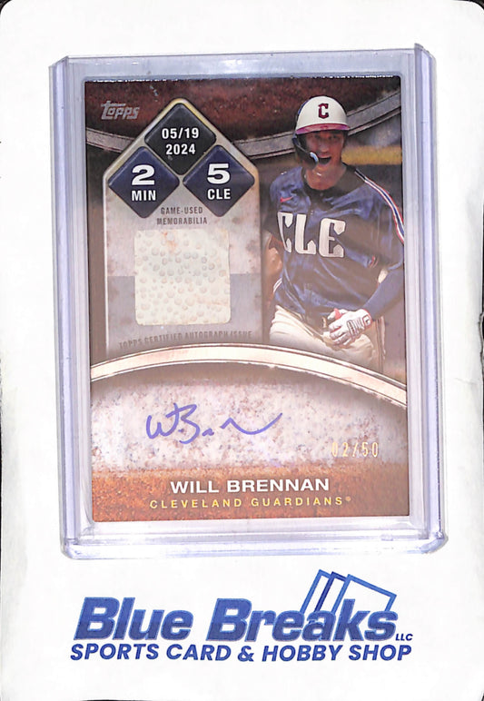 2025  Topps - Will Brennan - Autograph Relic - 2/50 - Cleveland Guardians - Baseball - #RTBA-BREN