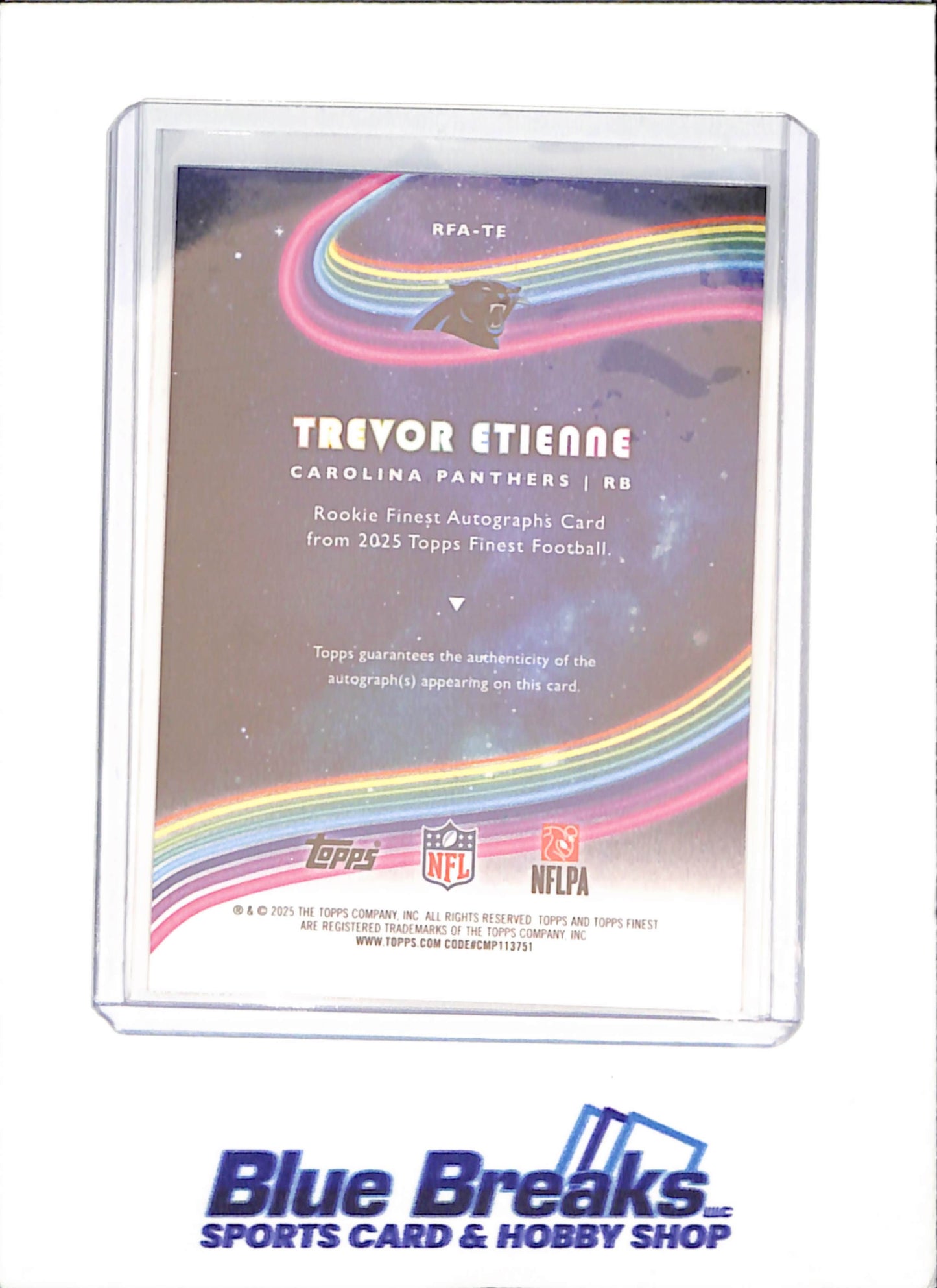 2025 Topps Finest - Trevor Etienne - Finest Autograph - RC - Carolina Panthers - Football - #RFA-TE