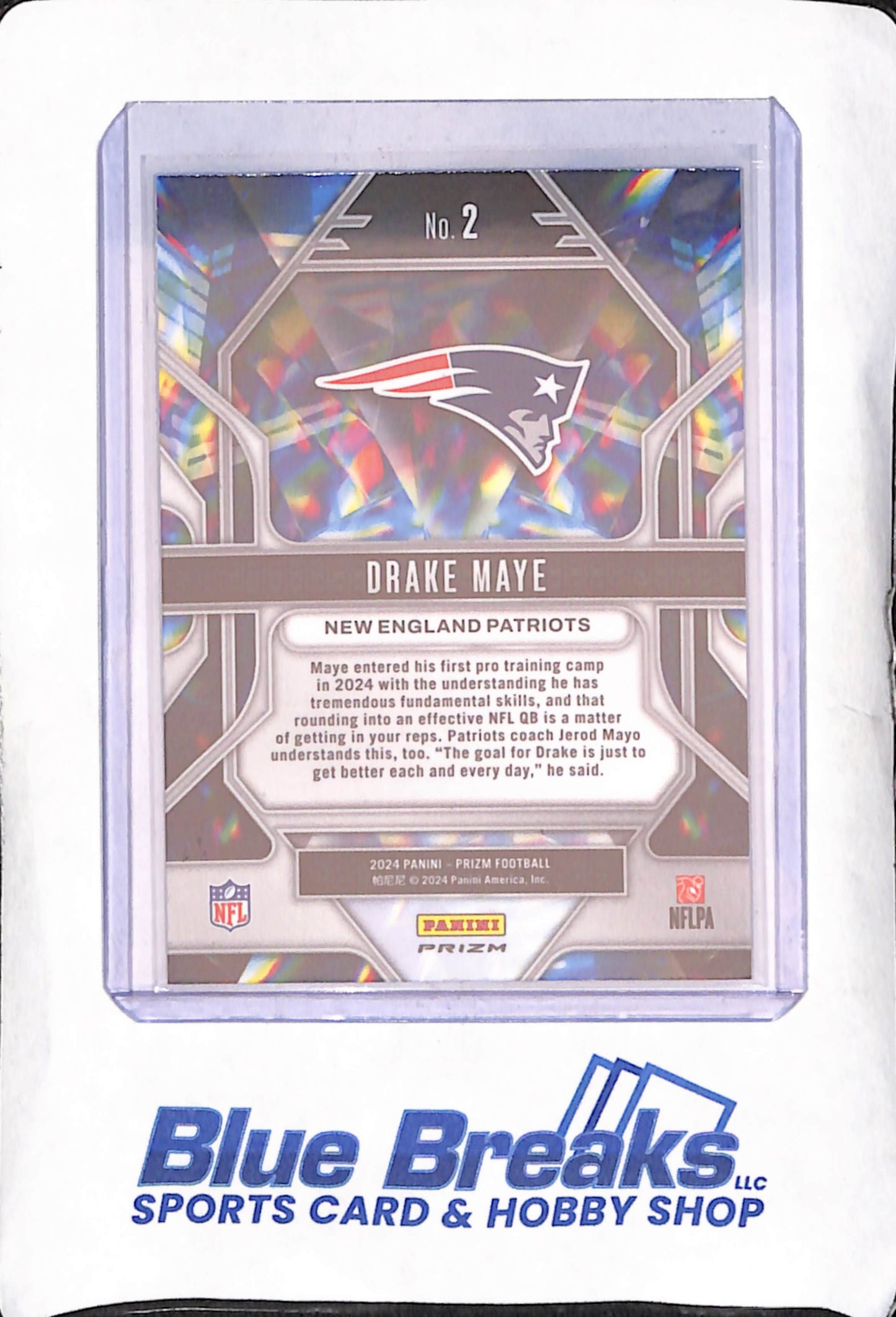 2024 Panini Prizm - Drake Maye - Green Prizmatic RC  - New England Patriots - Football - #2