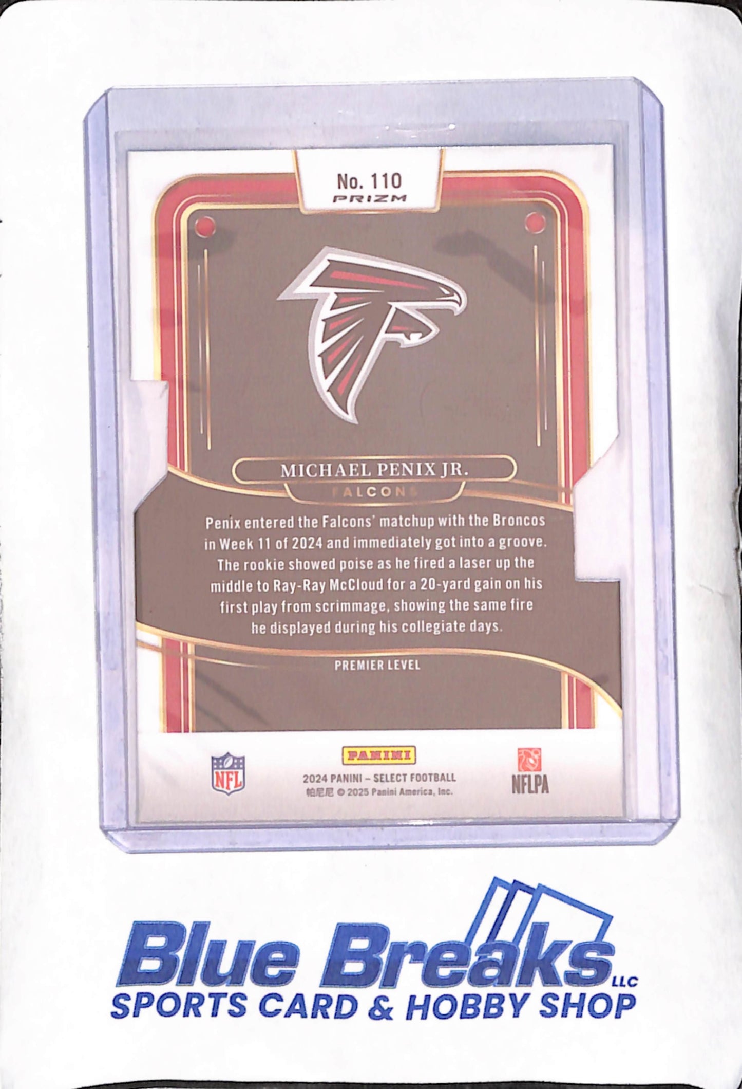 2024 Panini Select - Michael Penix Jr - Premier Level RC Die-cut - Atlanta Falcons - Football - #110
