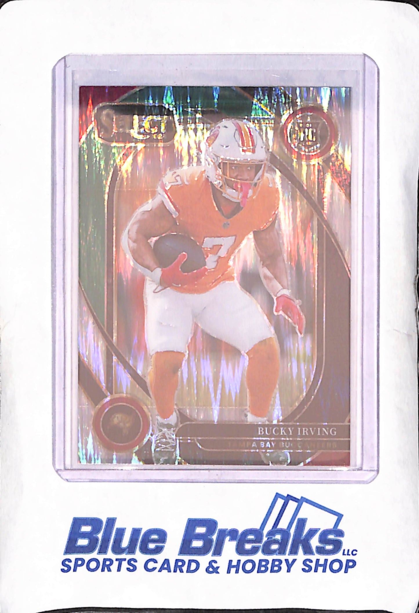 2024 Panini Select - Bucky Irving - Green & Black Shock Club Level RC - Tampa Bay Buccaneers - Football - #239