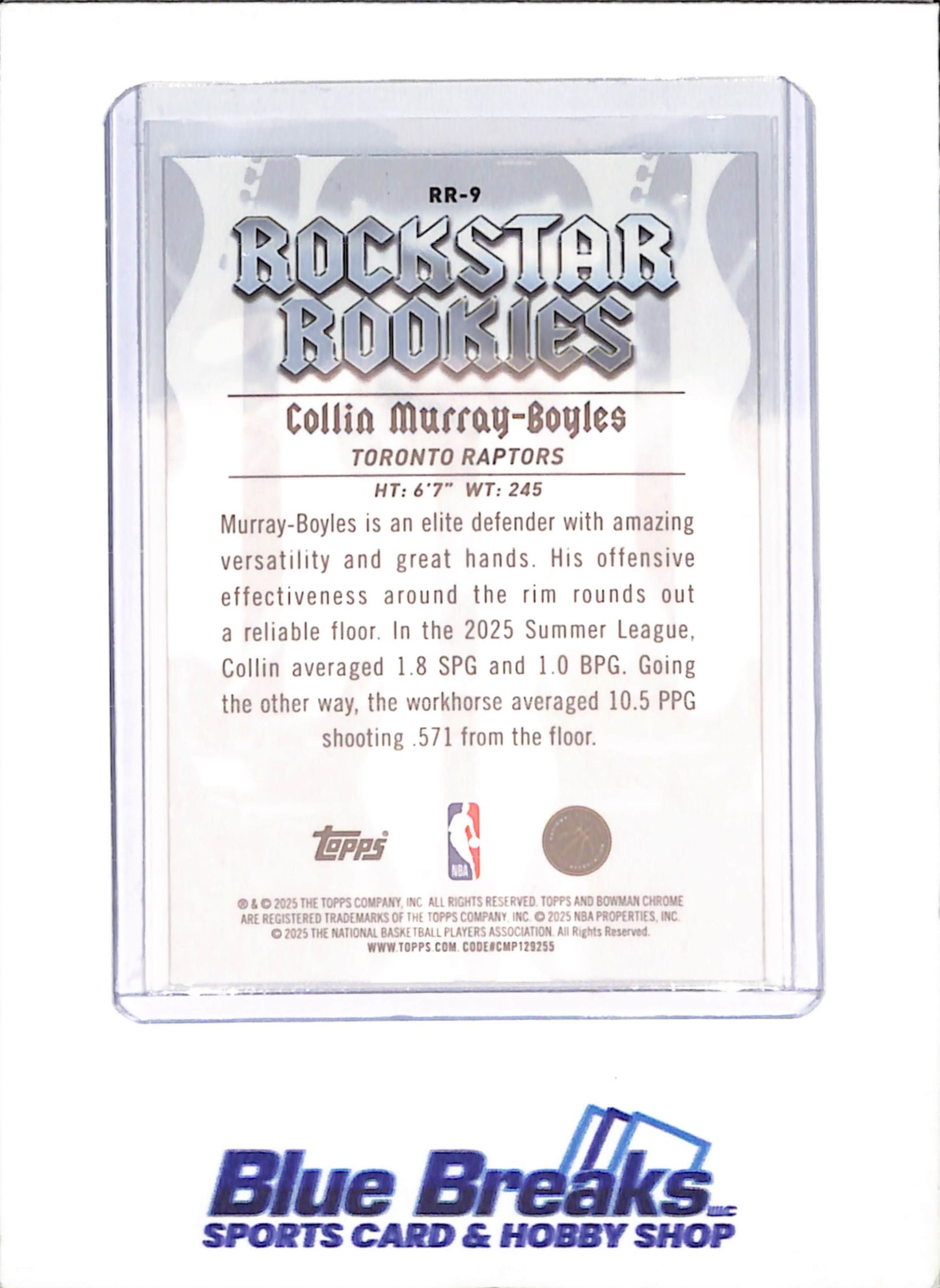2025-26 Bowman Chrome - Collin Murray-Boyles - Rockstar Rookies - 16/25 - Orange Geometric - Toronto Raptors - #RR-9