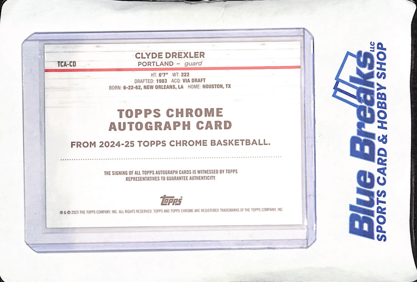 2024-25 Topps Chrome - Clyde Drexler - Gold Autograph - 30/50 - Portland Trailblazers - Basketball - #TCA-CD