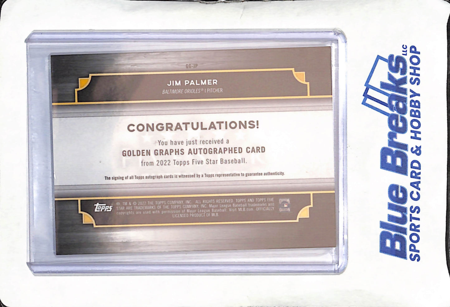2022 Topps Five Star - Jim Palmer - Golden Graphs Autograph - 26/30 - Baltimore Orioles - Baseball - #GG-JP
