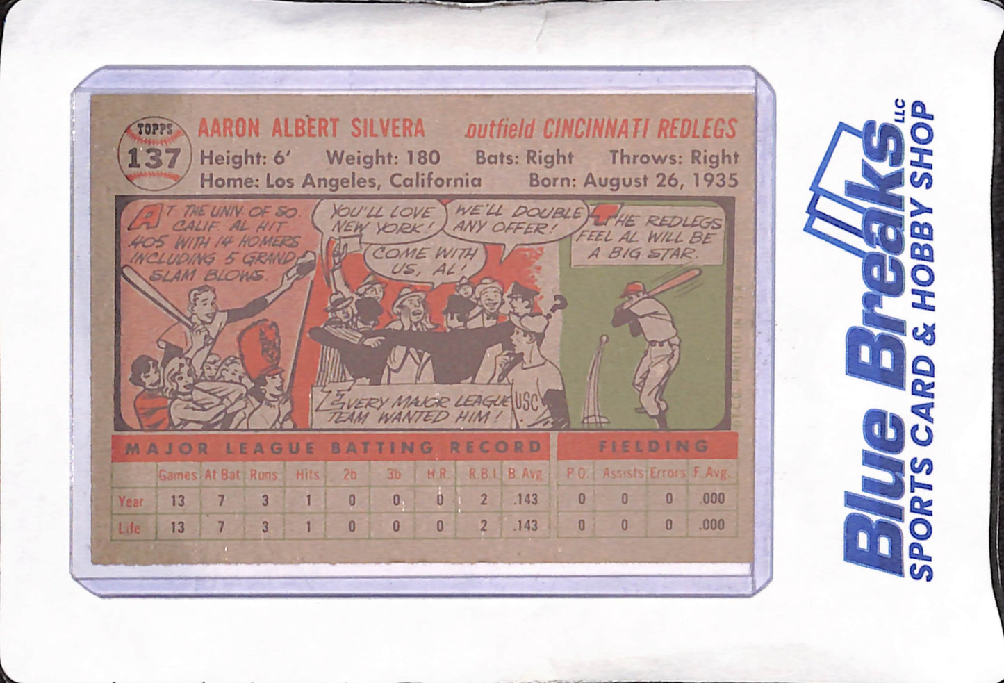 1956 Topps - Al Silvera - RC - Chicago Cubs - Baseball - #137