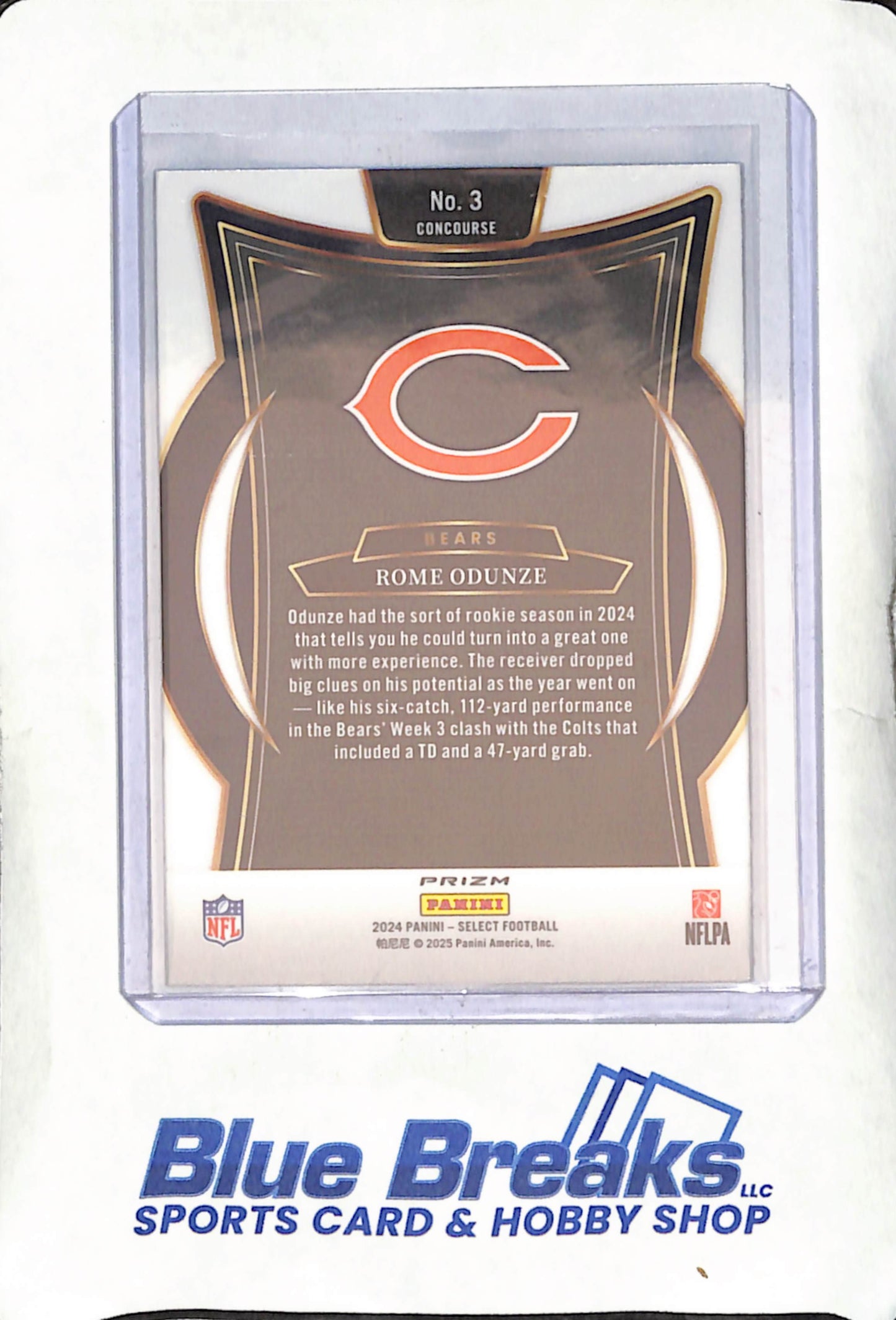 2024 Panini Select - Rome Odunze - Concourse Zebra Shock - Chicago Bears - Football - #3