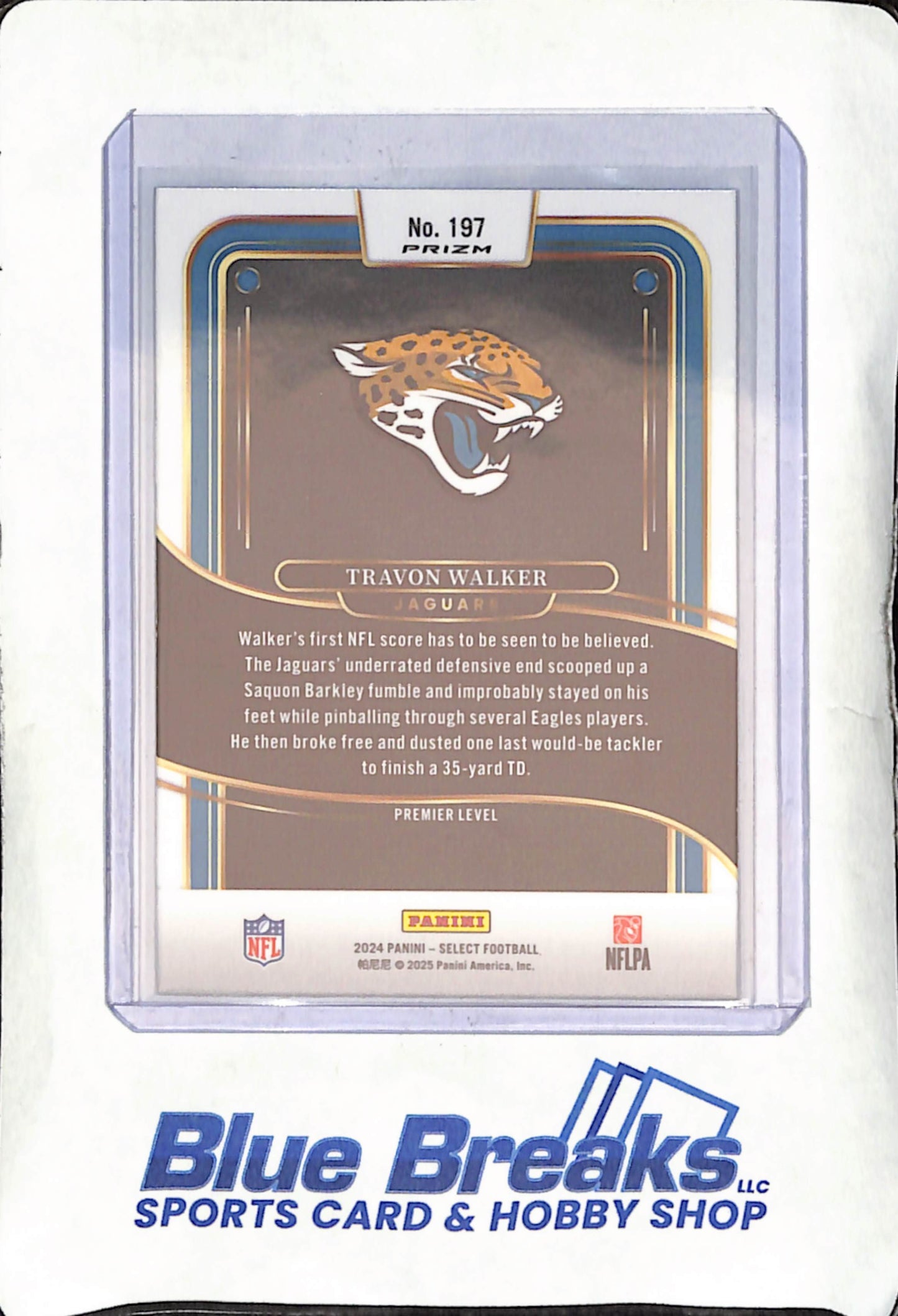 2024 Panini Select - Travon Walker - Premier Level Zebra Shock - Jacksonville Jaguars - Football - #197