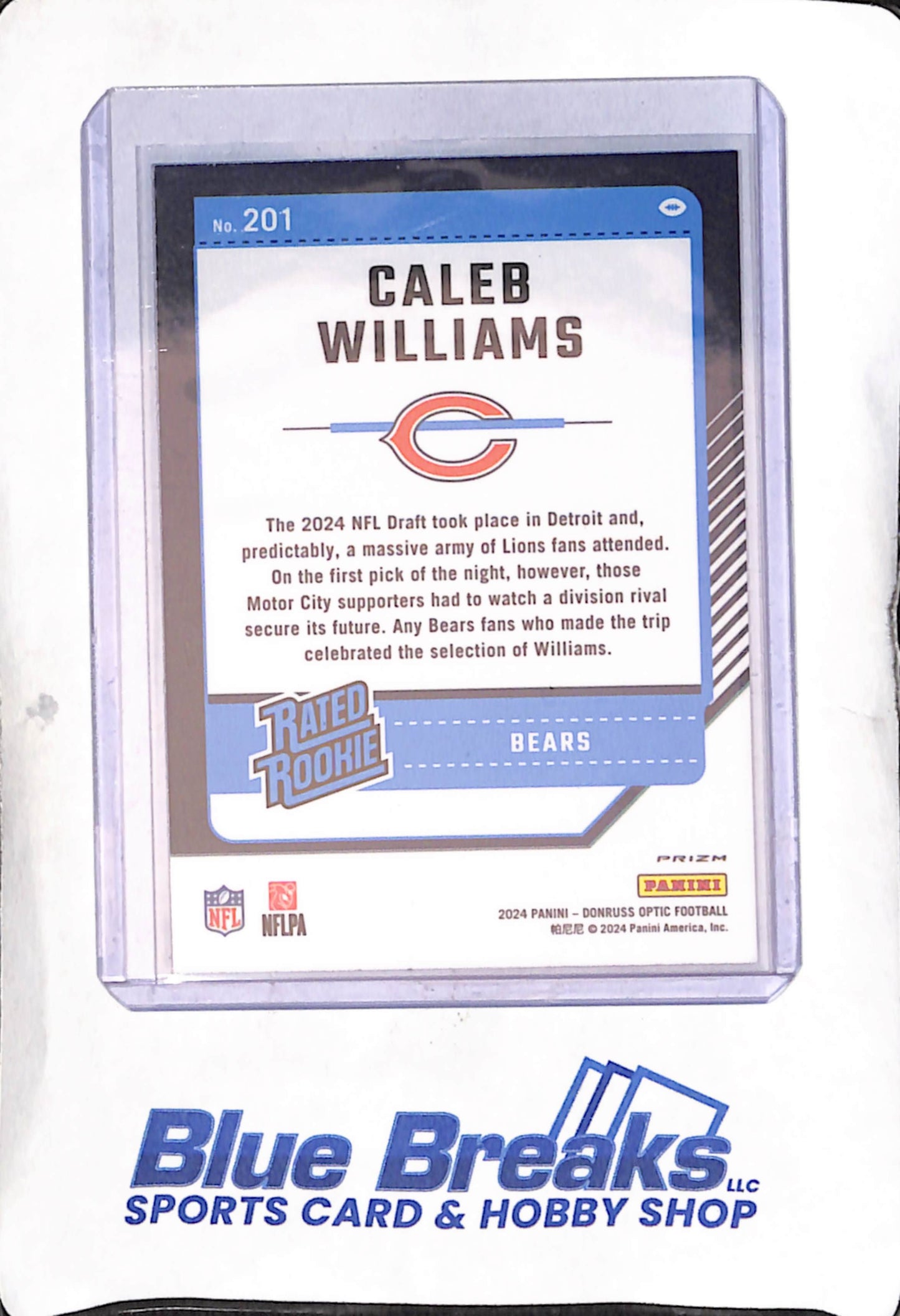 2024 Panini Donruss Optic - Rated Rookie - green velocity - Caleb Williams - #201 - football - Bears