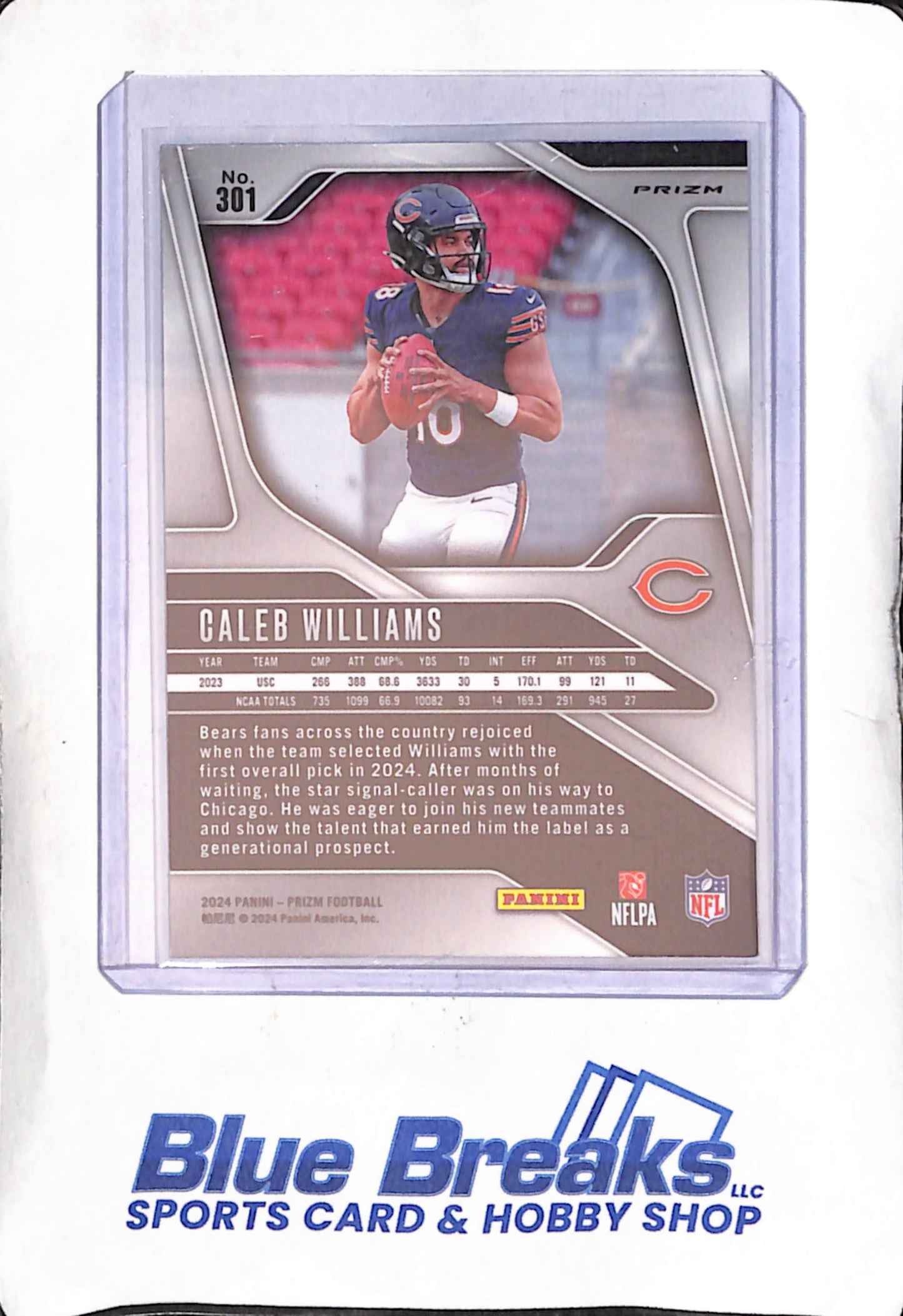 2024 Panini Prizm - Red White Blue Prizm - Caleb Williams - RC - #301 - football - Bears