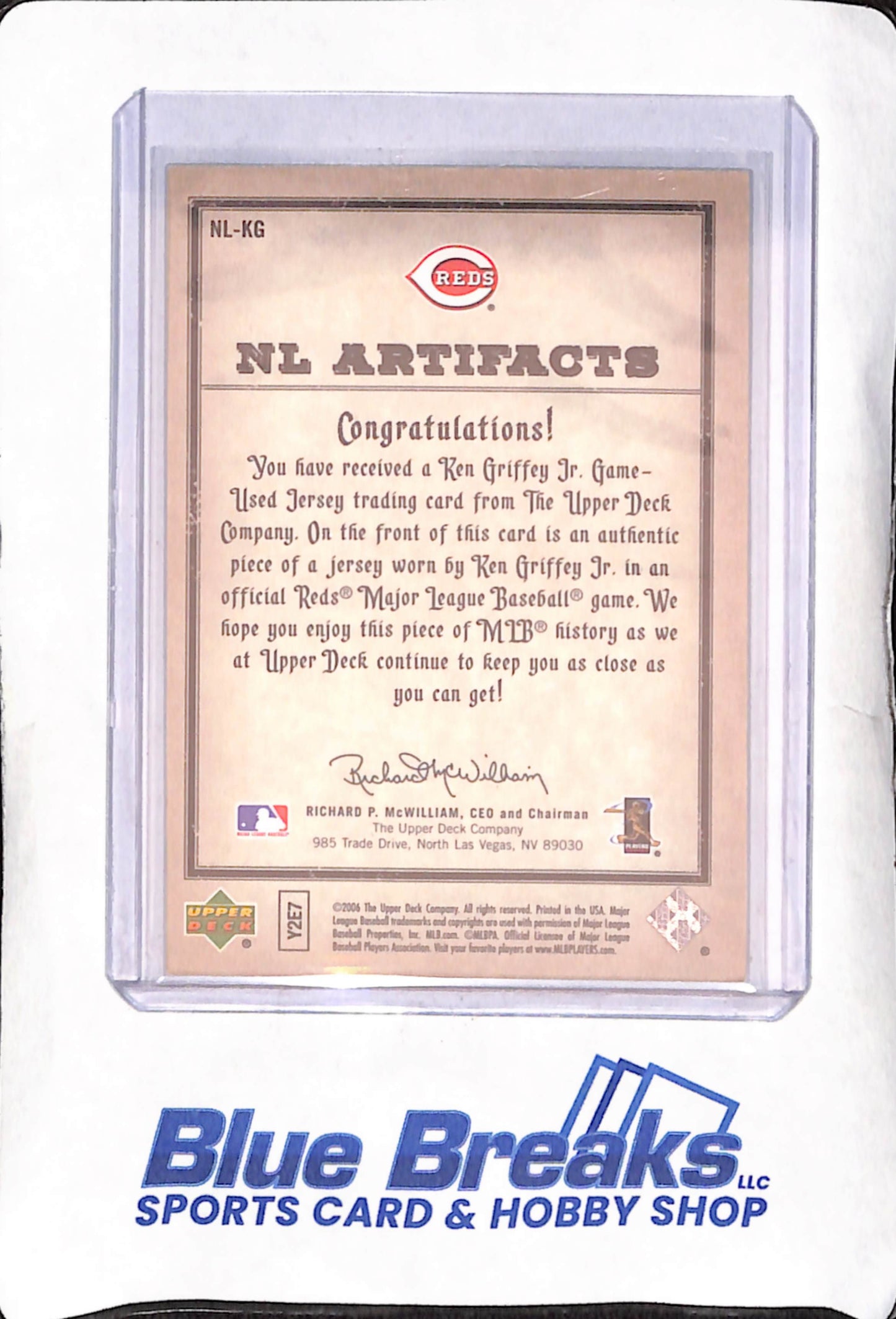 2006 Upper Deck - Ken Griffey Jr - NL Artifacts - 236/250 - Relic - Cincinnati Reds - Baseball - #NL-KG
