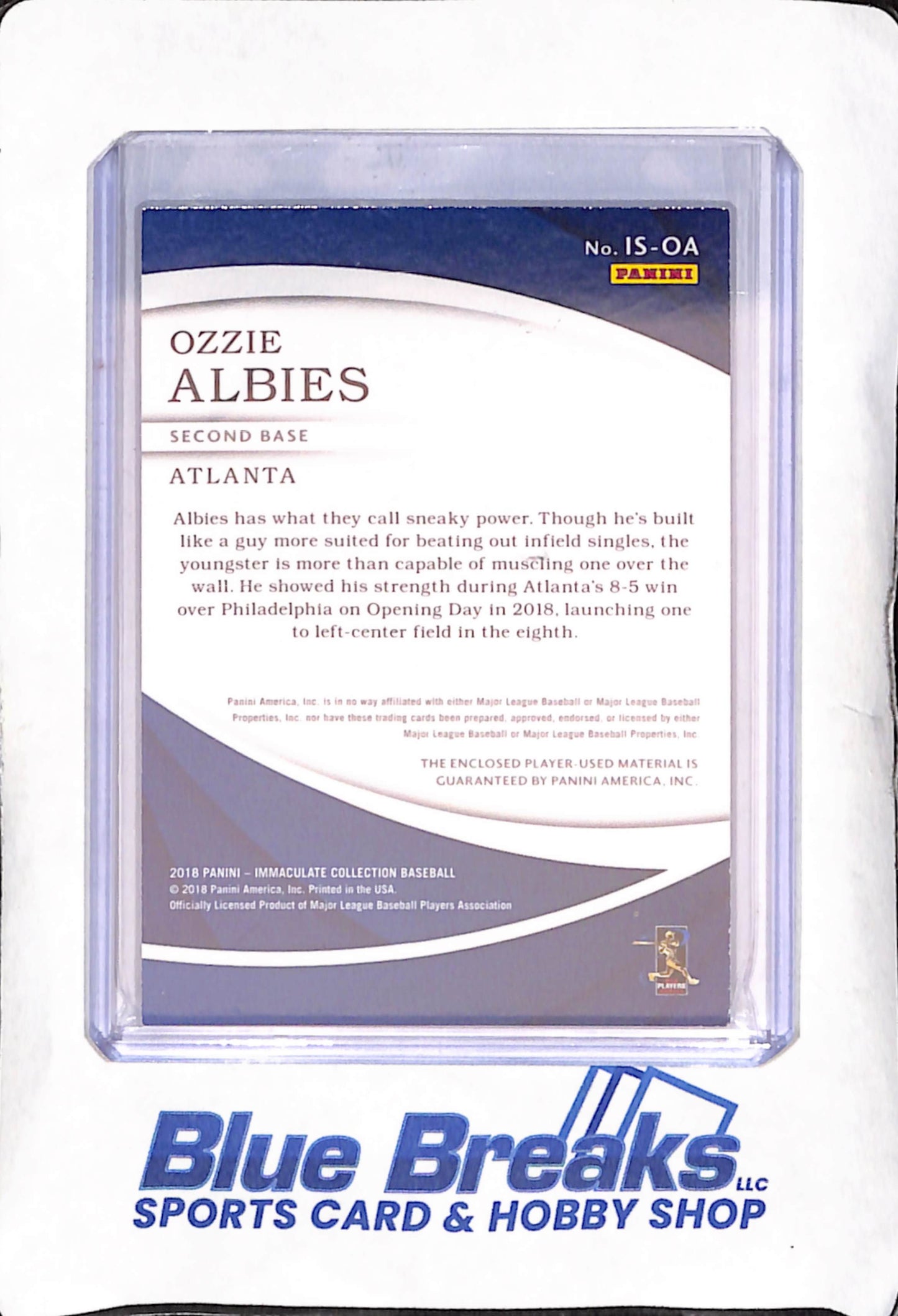 2018 Panini Immaculate - Ozzie Albies - Relic - 12/25 - Atlanta Braves - Baseball - #IS-OA
