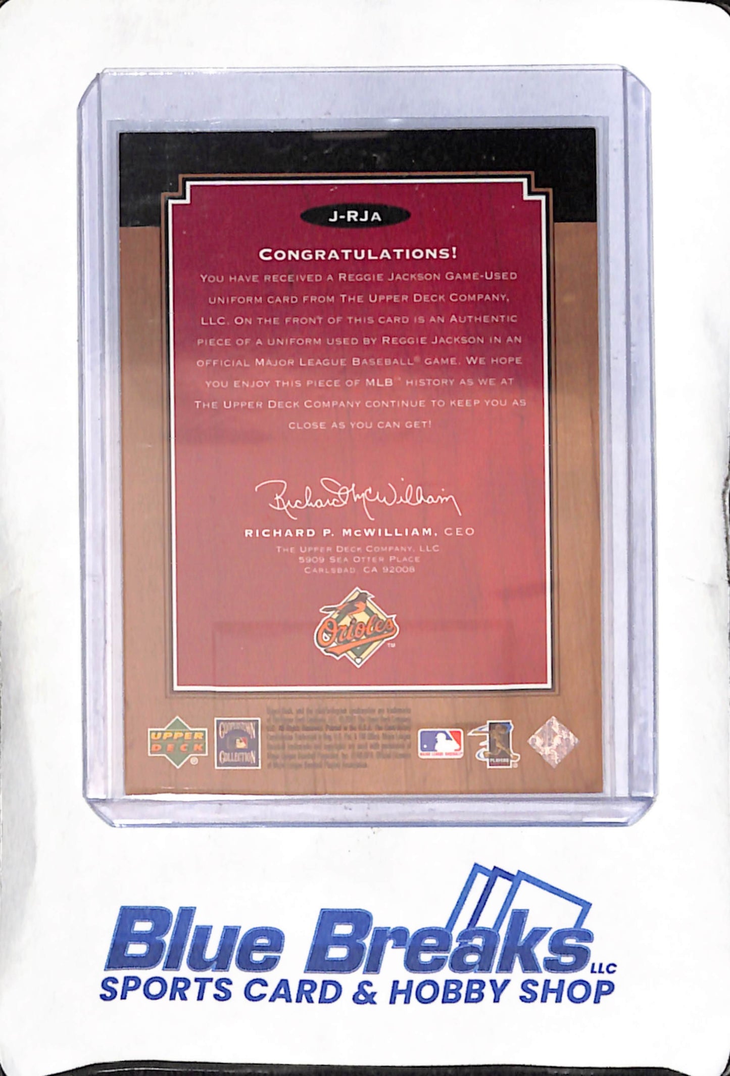 2001 Upper Deck - Legends - Game Uniforms - Reggie Jackson - #J-RJA - baseball - Orioles