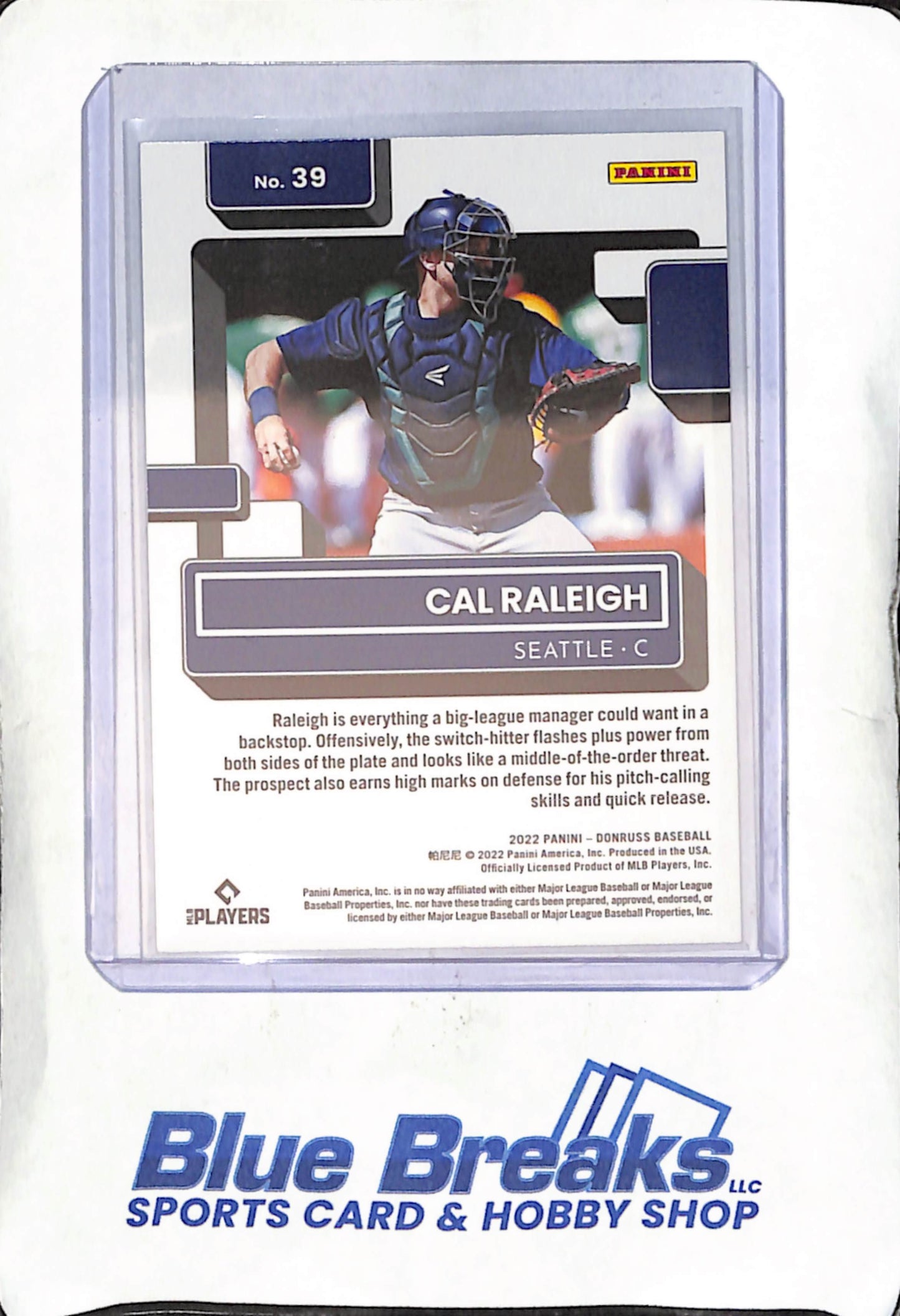 2022 Panini - Donruss - Rated Rookie - Liberty - Cal Raleigh - #39 - Mariners