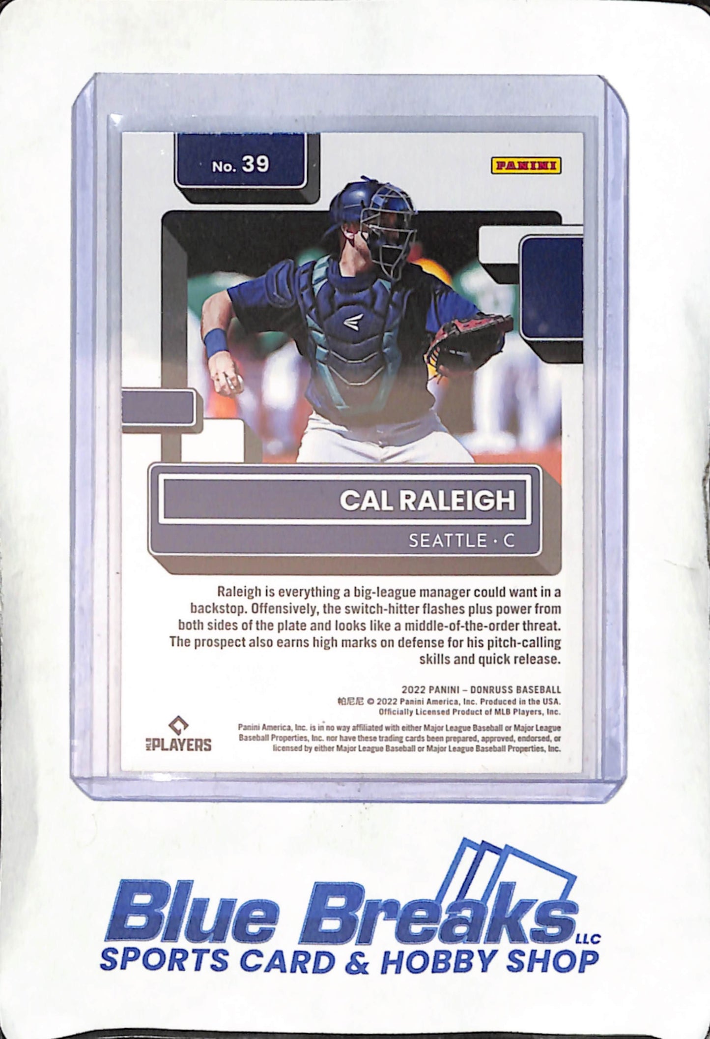 2022 Panini - Donruss - Orange Holo - Cal Raleigh - RC - #39 - baseball - Mariners