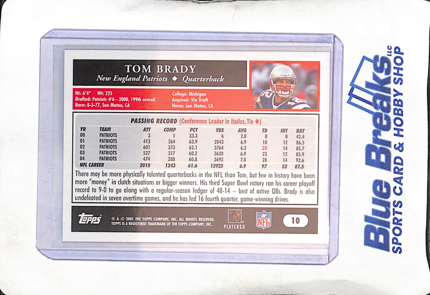 2005 Topps - 50th Anniversary - Tom Brady - #10 - football - Patriots