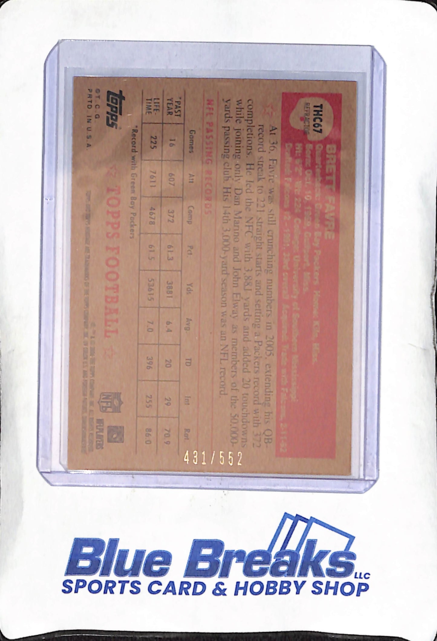 2006 Topps - Heritage - Refractor - Brett Favre - 431/552 - #THC67 - football - Packers