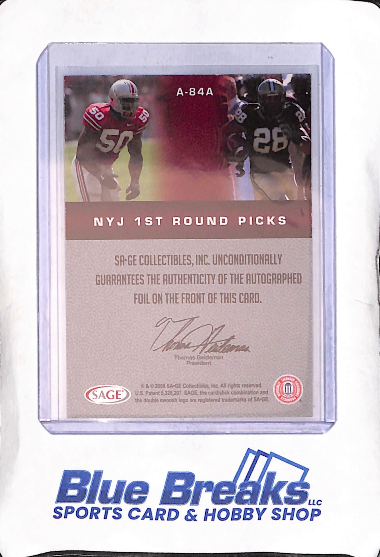 2008 Sage - Draft Picks - Vernon Gholston - Dustin Keller - auto - #A-84A - football - Jets