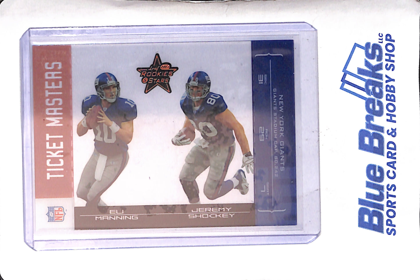 2004 Donruss - Leaf - Rookies & Stars - Ticket Masters - Eli Manning - Jeremy Shockey - 0536/1250 - #TM-18 - football - Giants