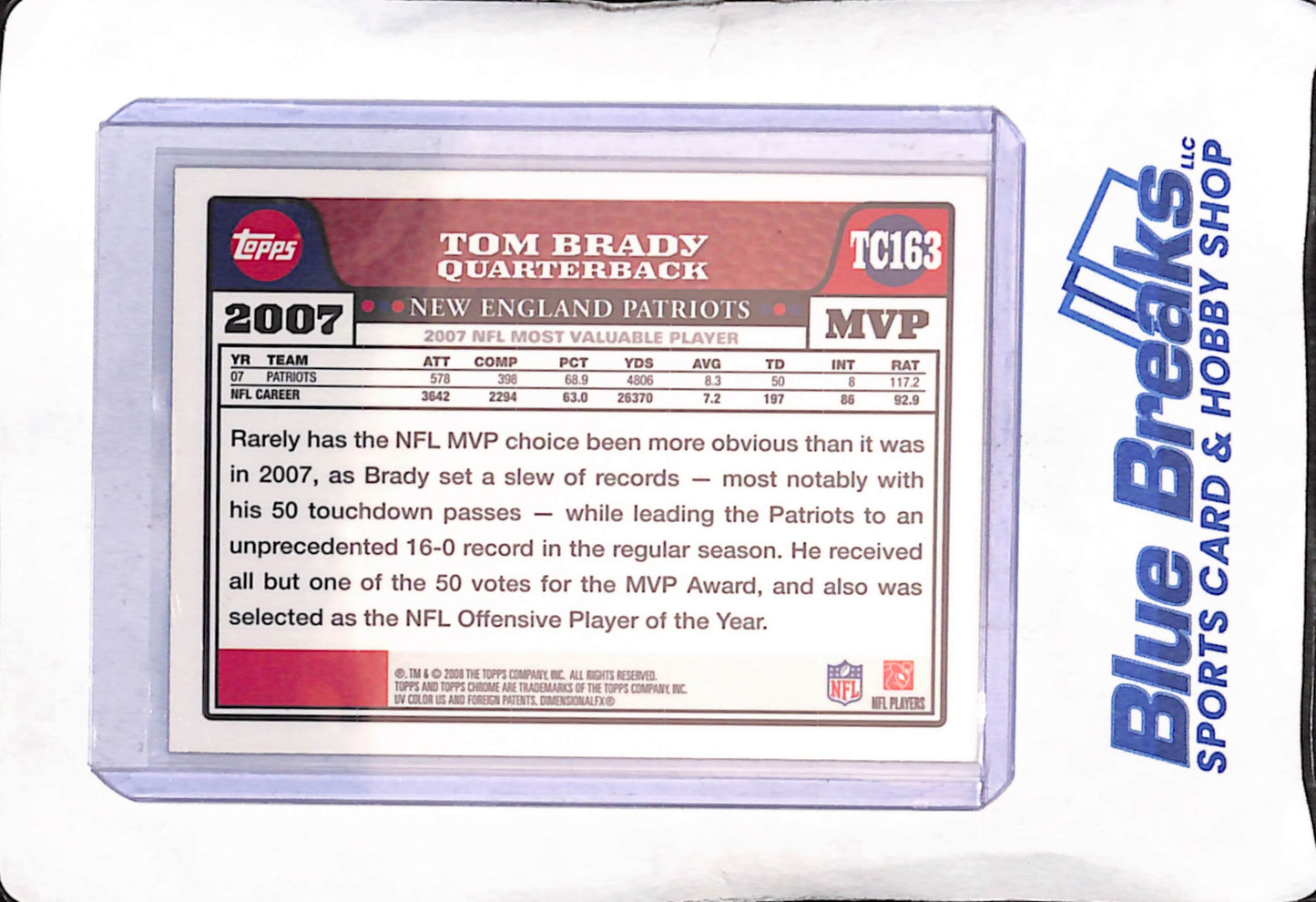 2008 Topps Chrome - Tom Brady - #TC163 - football - Patriots