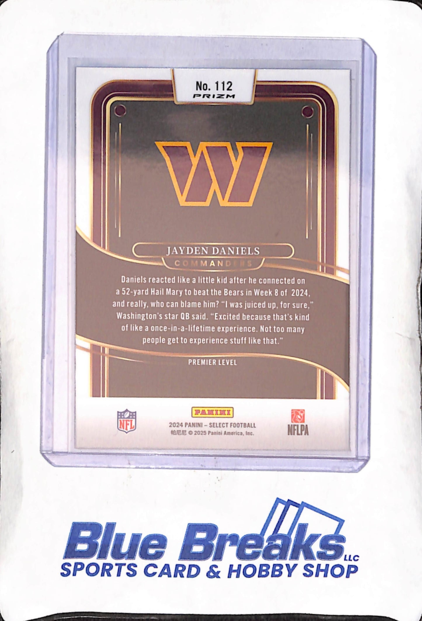 2024 Panini - Select - Silver - Prizm - Jayden Daniels - RC - #112 - football - Commanders