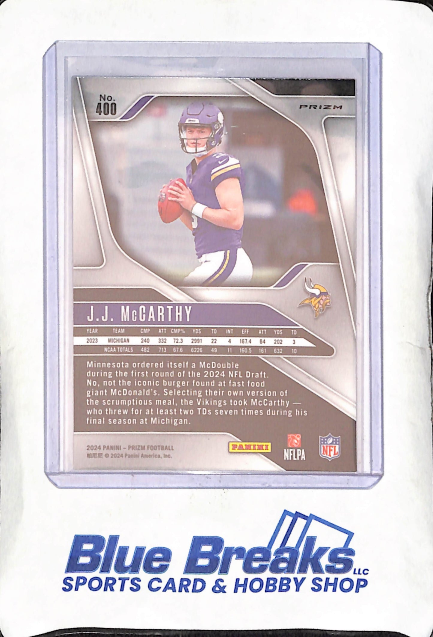2024 Panini - Prizm - Pink - JJ McCarthy - RC - #400 - Vikings