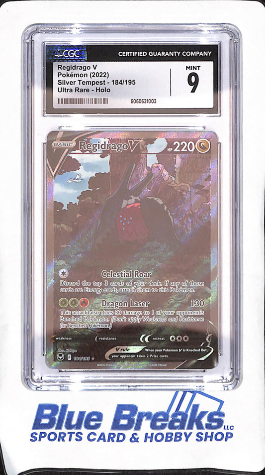 2022 Pokemon - Regidrago V - Ultra Rare Holo - Silver Tempest - CGC 9 - #184/195