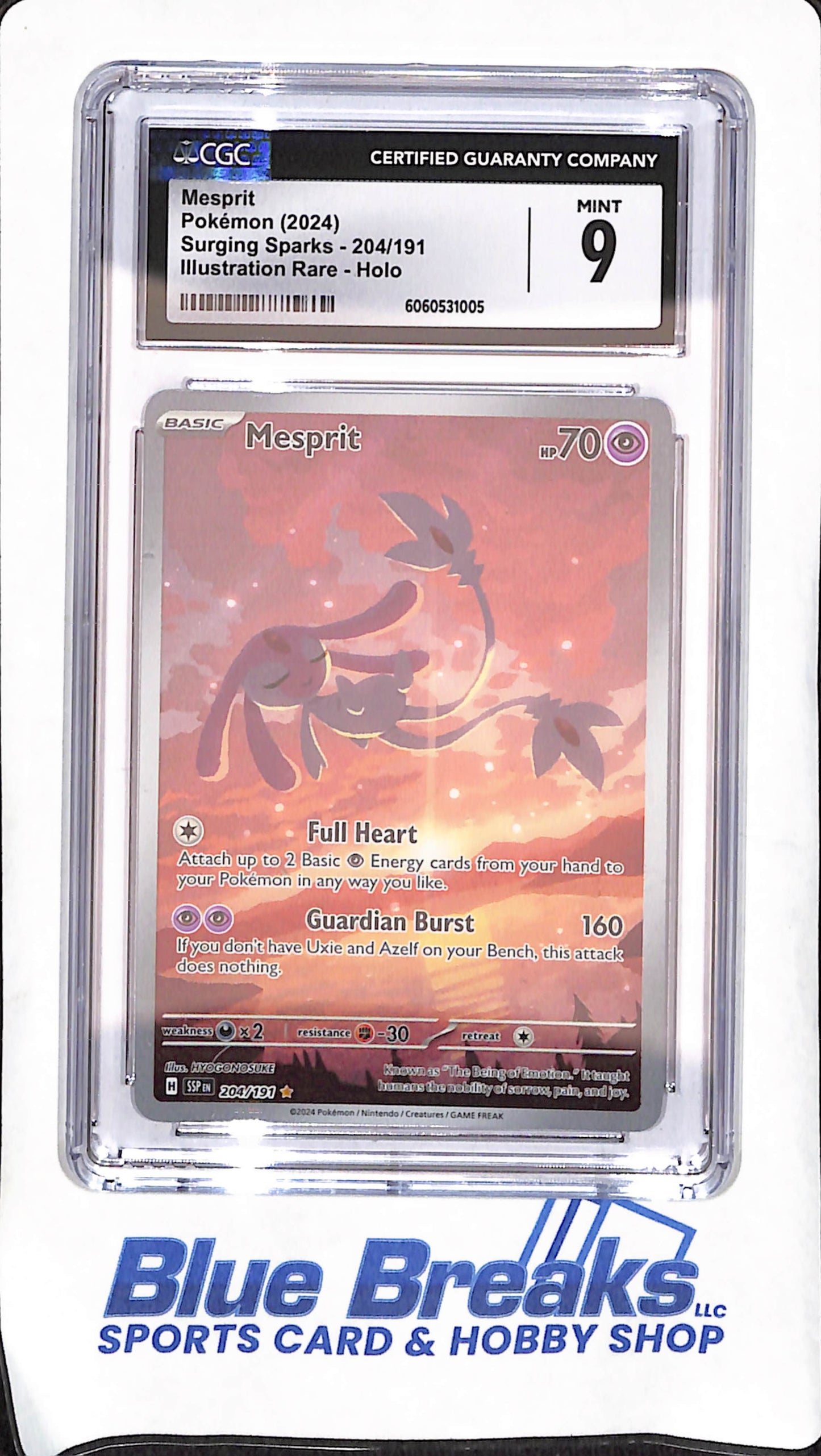 2024 Pokemon - Mesprit - Illustration Rare Holo - Surging Sparks - CGC 9 - #204/191