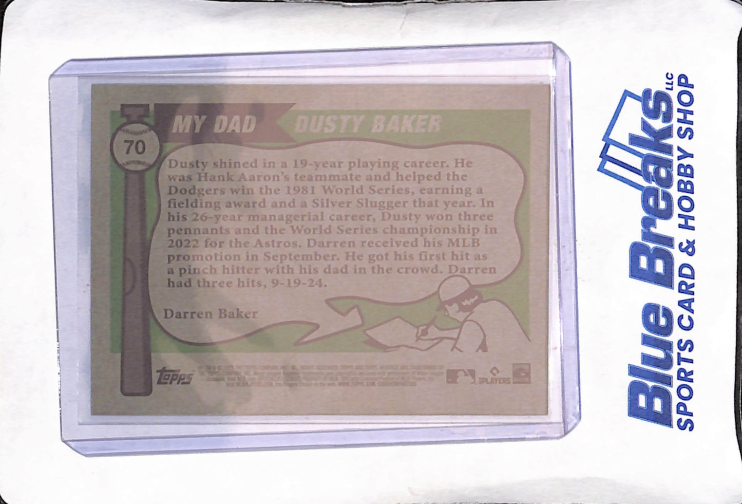 2025 Topps Heritage - My Dad Dusty Baker - Darren Baker - Green Chrome - 63/99 - Washington Nationals - Baseball - #70
