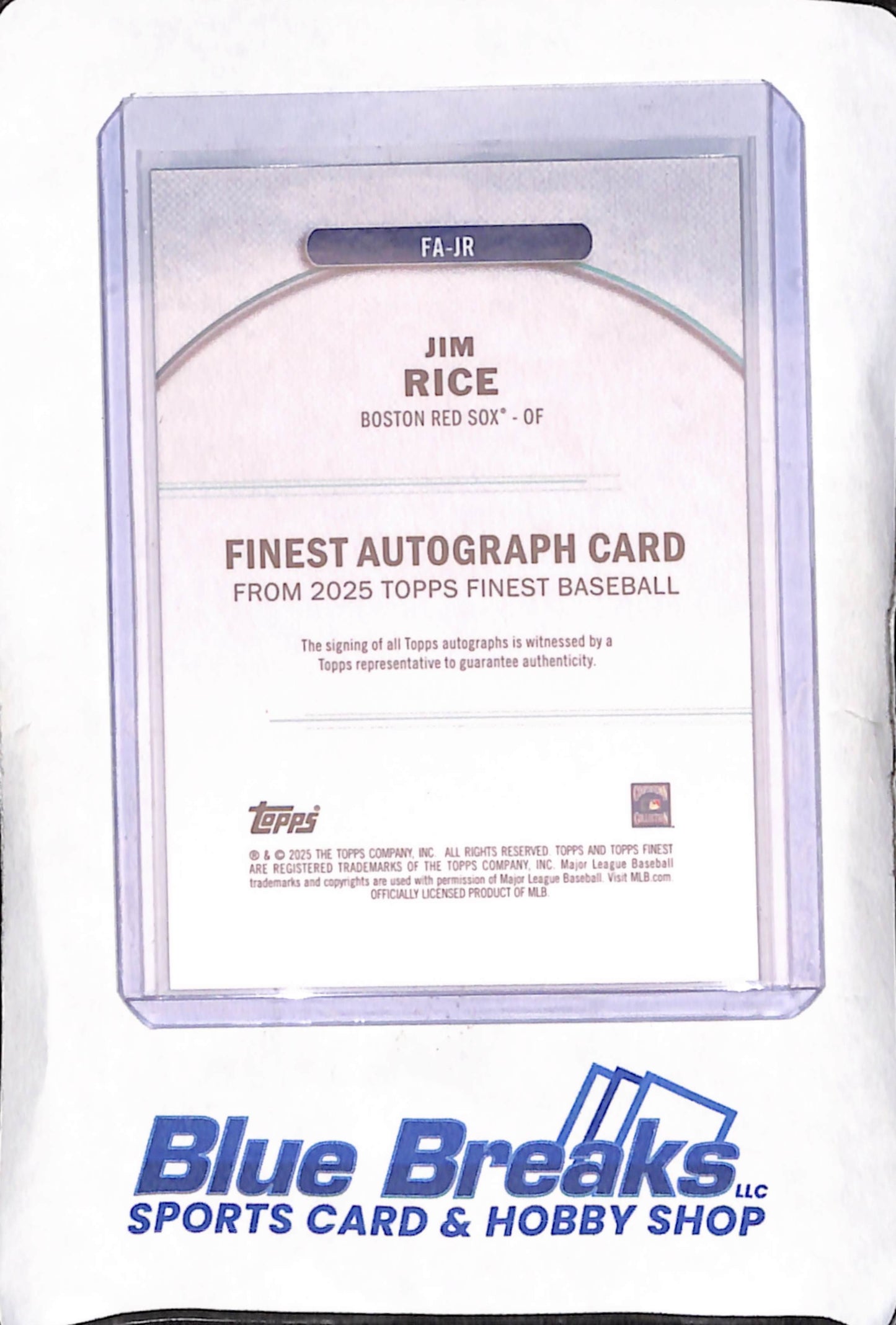 2025 Topps Finest - Jim Rice - Green Autograph - 30/75 - Boston Red Sox - Baseball - #FA-JR