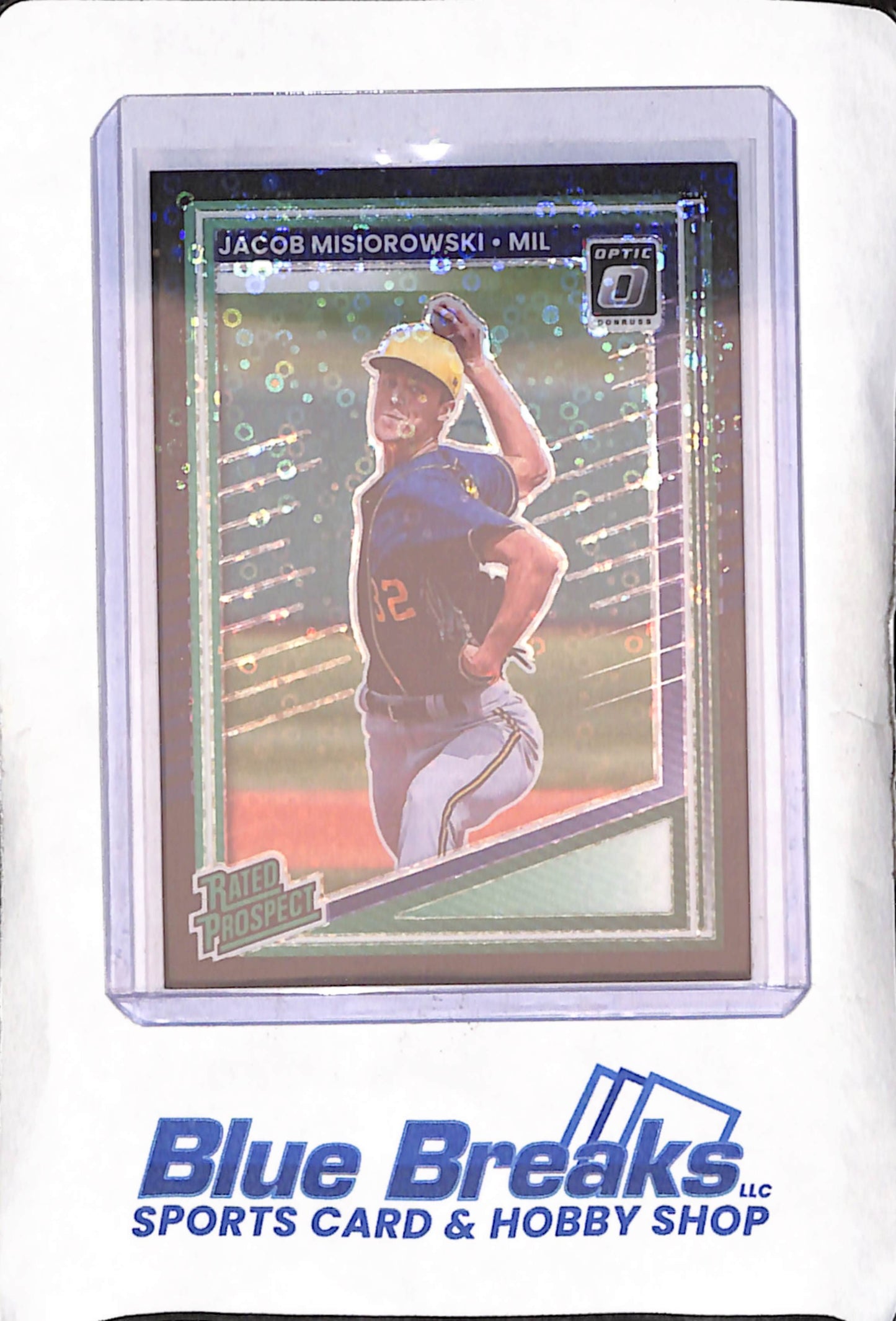 2025 Panini Donruss Optic - Jacob Misiorowski - Black Disco Rated Prospect - Milwaukee Brewers - Baseball - #128