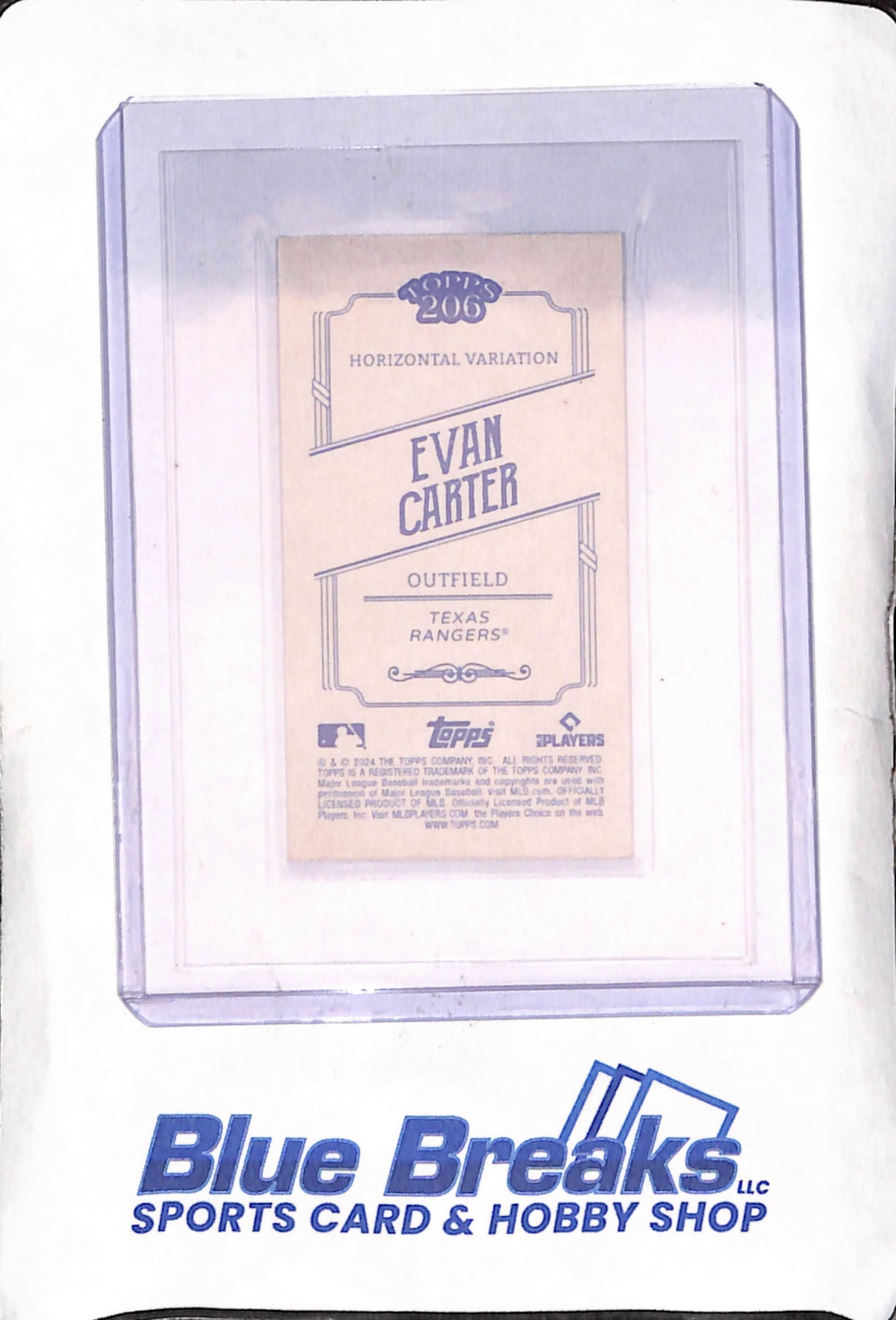 2024 Topps 206 - Evan Carter - Horizontal Layout - Texas Rangers - Baseball