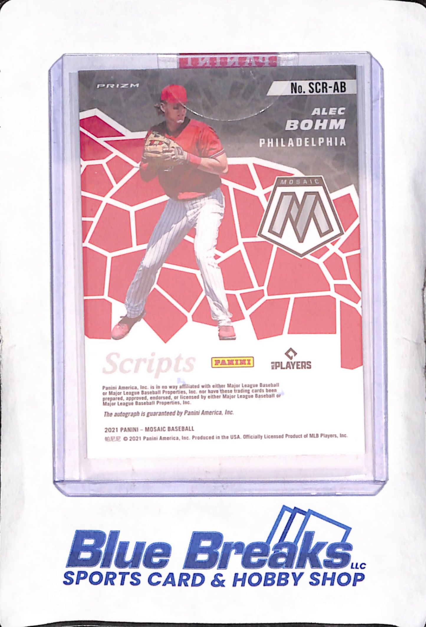 2021 Panini Mosaic - Alec Bohm - Prizm Scripts Autograph - Philadelphia Phillies - Baseball - #SCR-AB