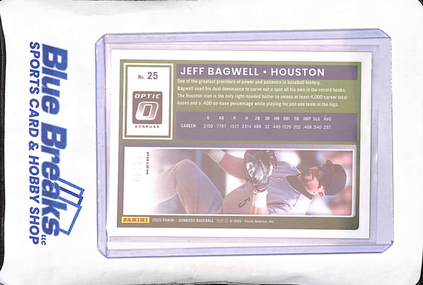 2025 Panini Donruss Optic - Jeff Bagwell - Pink Prizm - 16/49 - Houston Astros - Baseball - #25