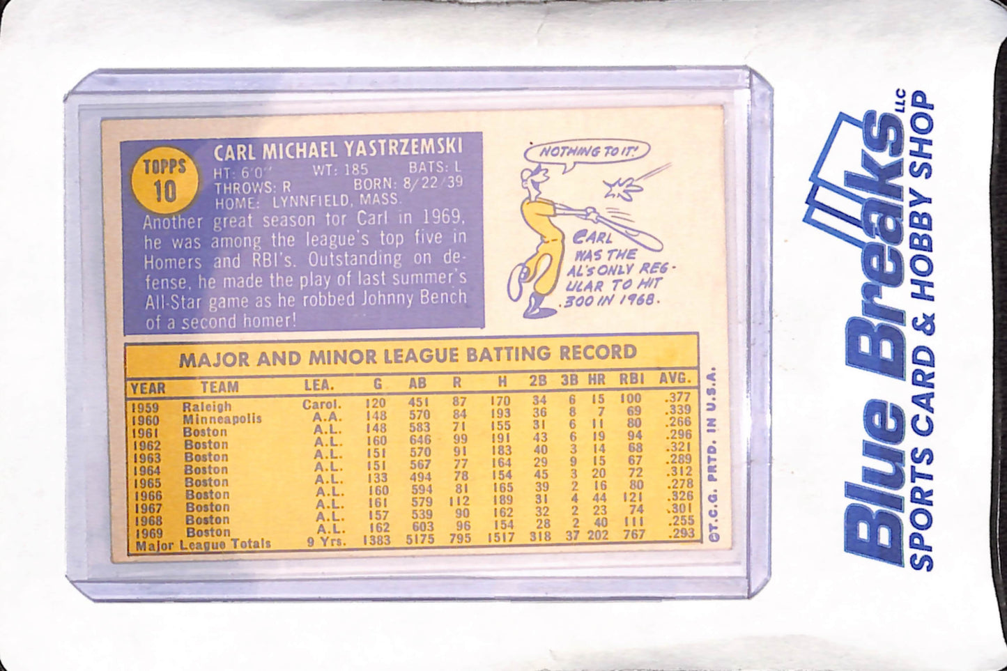 1970 Topps - Carl Yastrzemski - Boston Red Sox - Baseball - #10