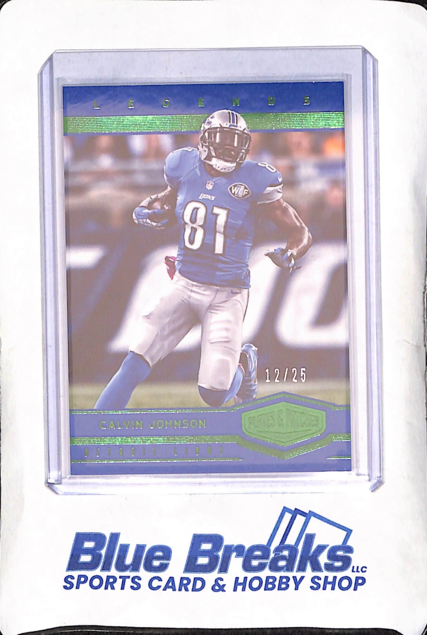 2017 Panini Plates & Patches - Calvin Johnson - 12/25 - Detroit Lions - Football - #107