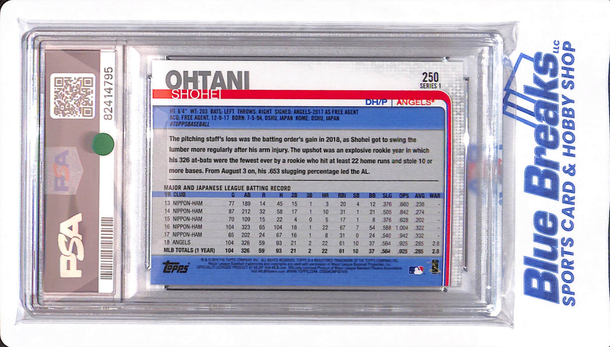 2019 Topps - Shohei Ohtani - # 250 - Los Angeles Angels - PSA 10 - Baseball - Swinging