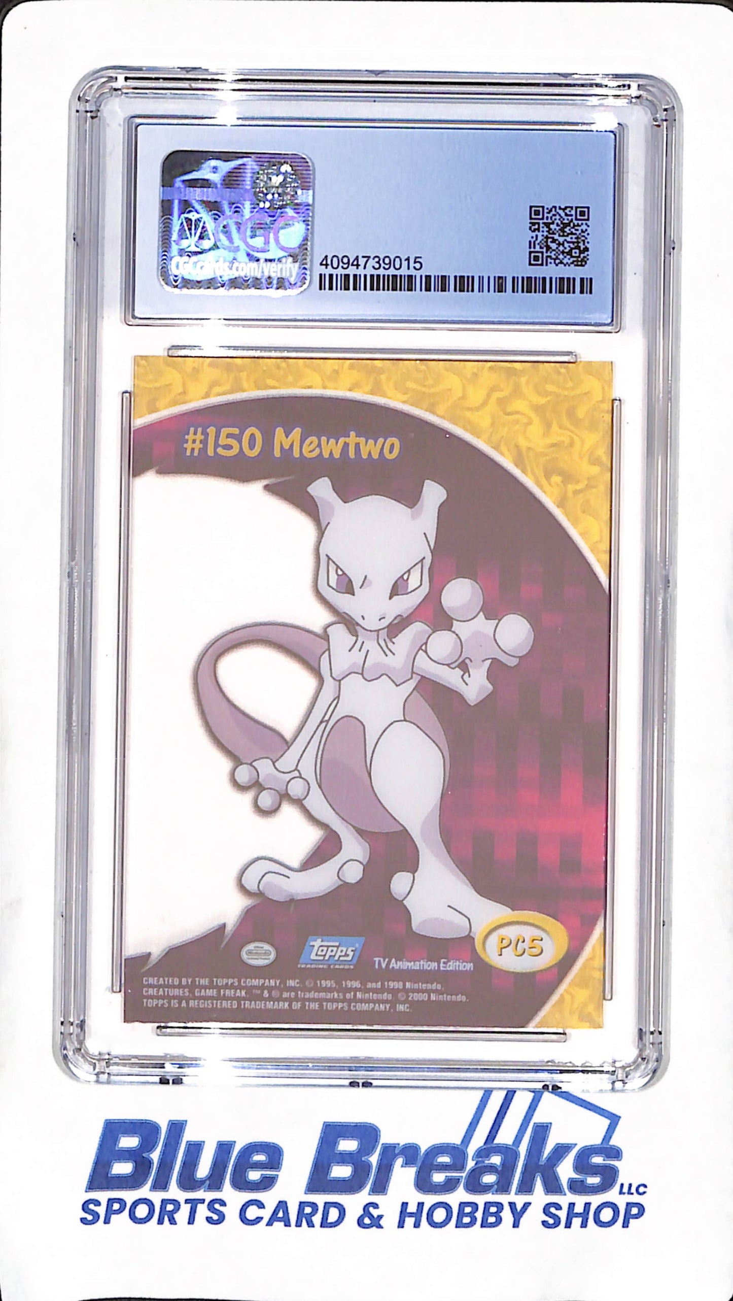 2000 Topps Pokemon - Mewtwo - Series 2 Clear Card - CGC Mint 9 - #150