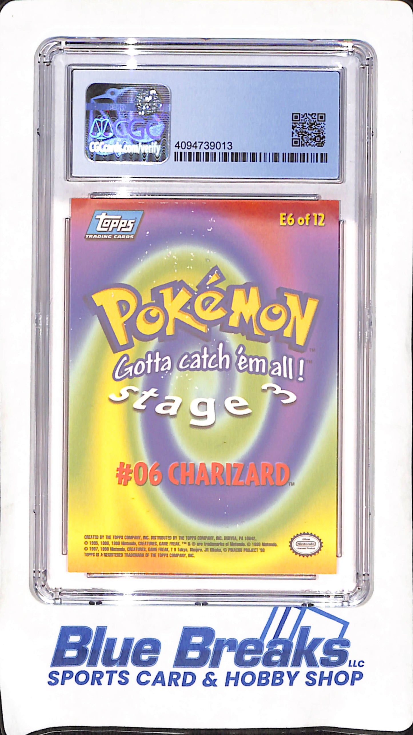 1999 Topps Pokemon - Charizard - Pokemon The First Movie - First Print - CGC Near Mint 7 - #6