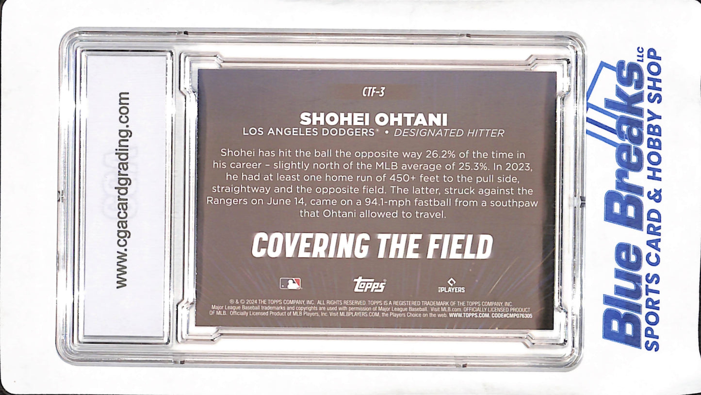 2024 Topps - Shohei Ohtani - Covering the Field - Los Angeles Dodgers - Baseball - IP Autograph - CGA 9 - #CTF3
