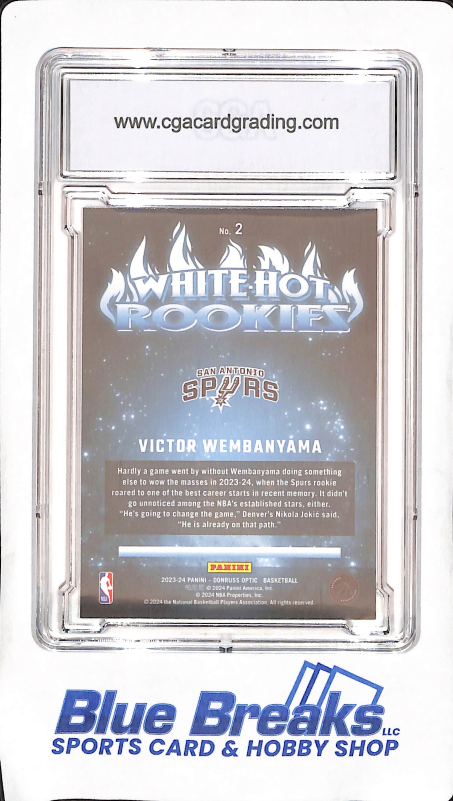 2023-24 Panini Donruss Optic - Victor Wembanyama - White Hot Rookie's - IP Autograph - San Antonio Spurs - Basketball - CGA 10 - #2