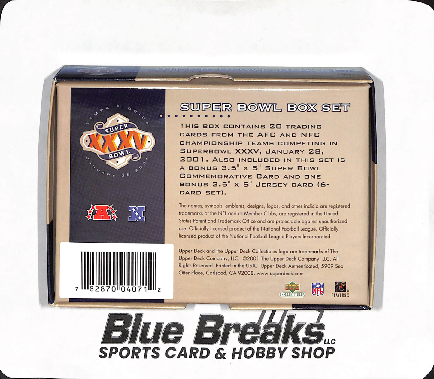 2001 Upper Deck Super Bowl XXXV Set - January 28, 2001 - Tampa, Florida - Football - #1-20
