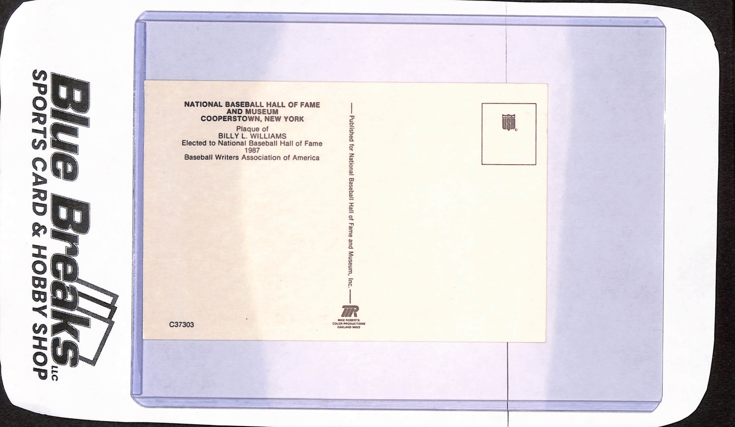 1987 Hall of Fame Postcard - Billy Leo Williams - Autograph - Chicago Cubs - Baseball