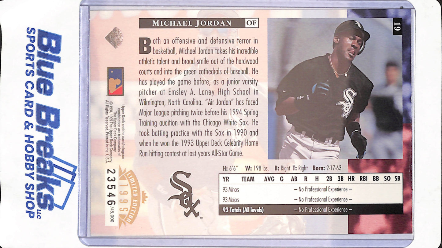 1994 Upper Deck - Michael Jordan - Star Rookies - Chicago White Sox - Baseball - 23546/45000 - #19
